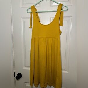Mustard Yellow Scoop Top Midi Dress